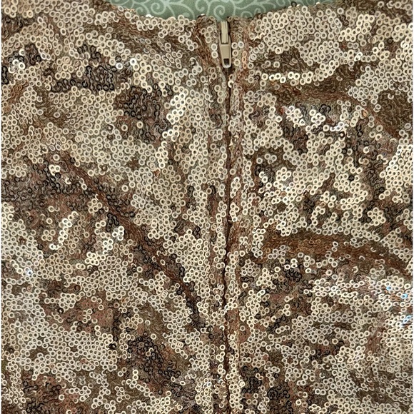 NWT🏷️ Windsor Rose Gold Gold Sequin V Neck Mermaid Formal Dress, S - Picture 12 of 15